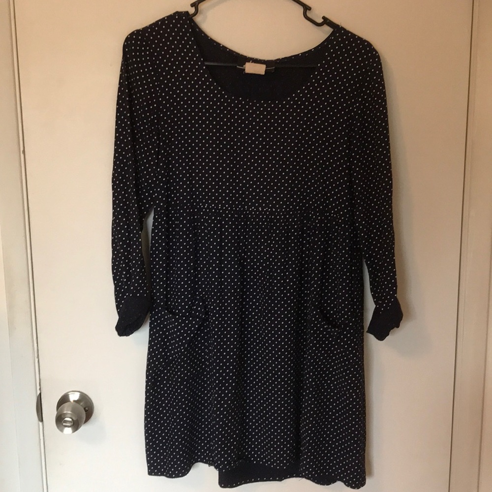Navy Polka Dot Dress